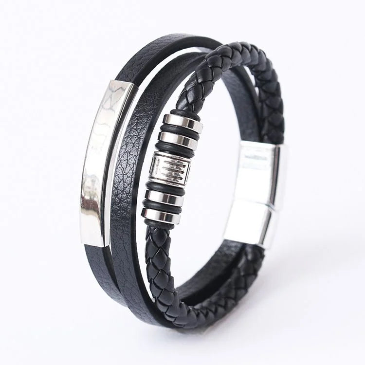 Musikalisches Symbol Herren Lederarmband