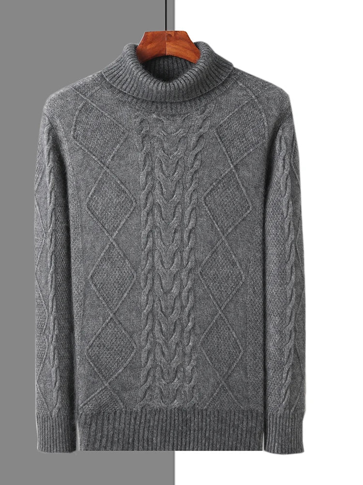 Elegant gemusterter Kaschmirpullover
