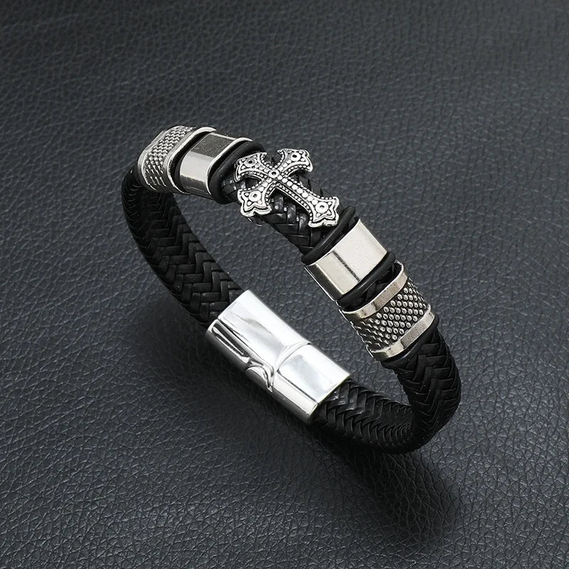 Musikalisches Symbol Herren Lederarmband