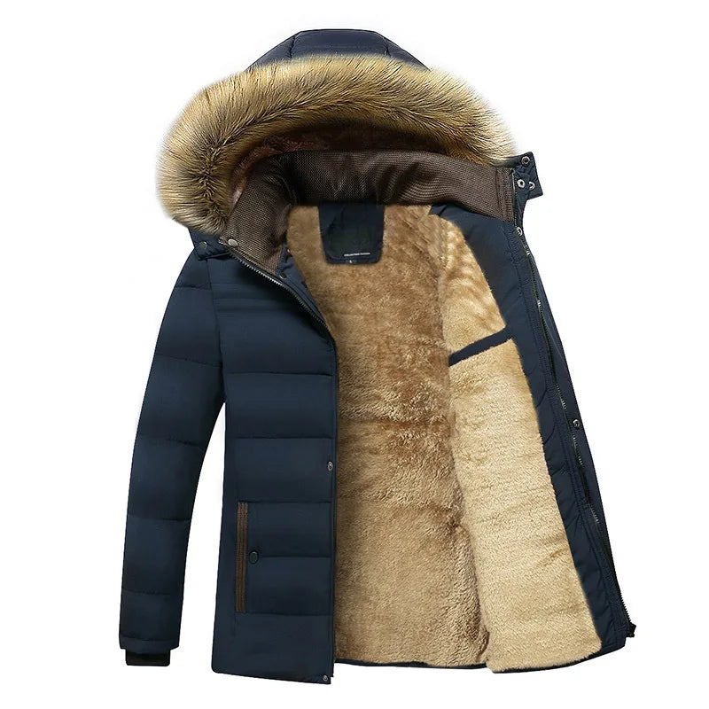 Elegante Baumwoll-Fleece-Winterjacke