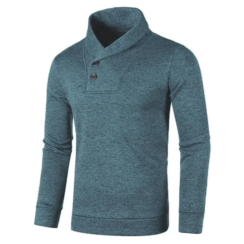 Eleganter Knopf-Rollkragenpullover