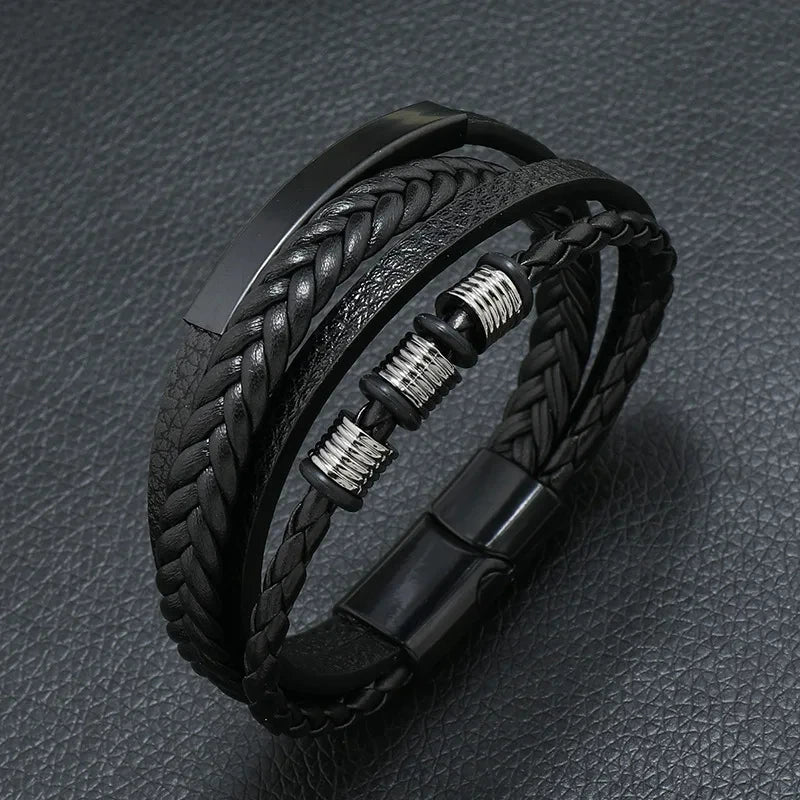 Musikalisches Symbol Herren Lederarmband