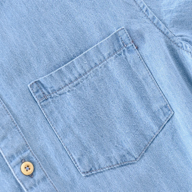 Kurzärmeliges Denim-Shirt