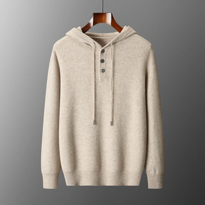 Eleganter Hoodie aus Merinowolle