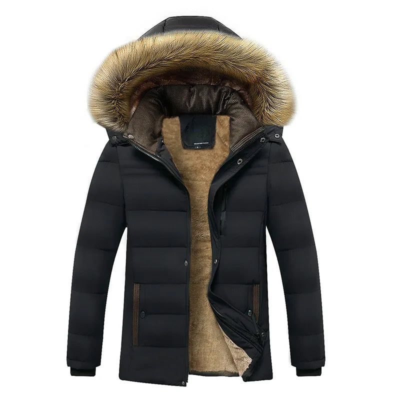 Elegante Baumwoll-Fleece-Winterjacke