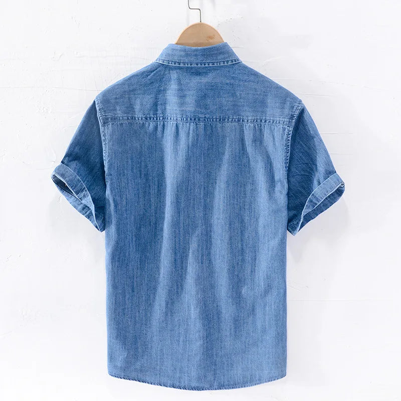 Kurzärmeliges Denim-Shirt