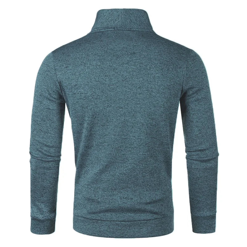 Eleganter Knopf-Rollkragenpullover