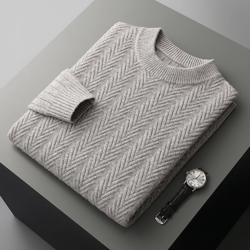 Eleganter, dick gewebter Kaschmirpullover