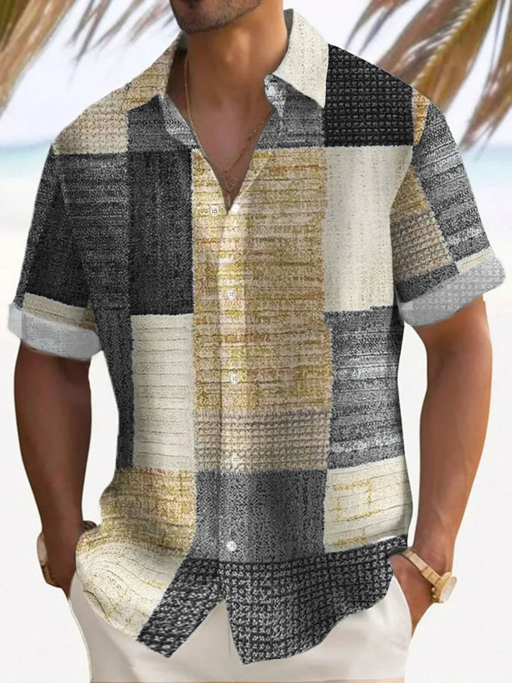 Elegantes Patchwork-Hemd