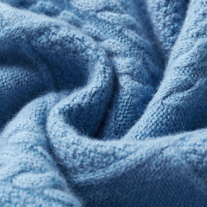 Gemusterter Kaschmir-Rollkragenpullover