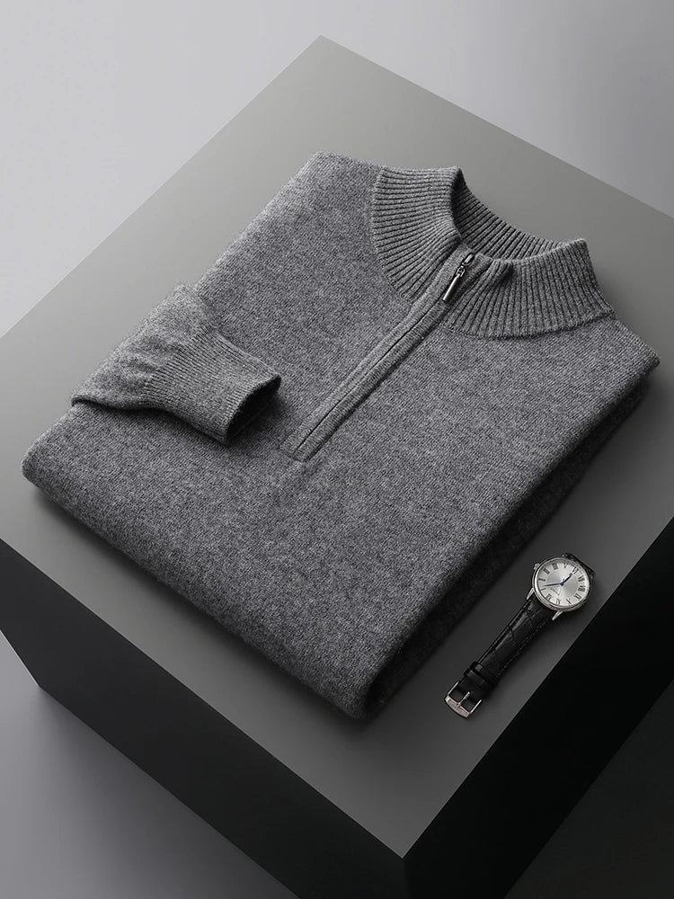 Florence Kaschmir-Pullover mit Reißverschluss