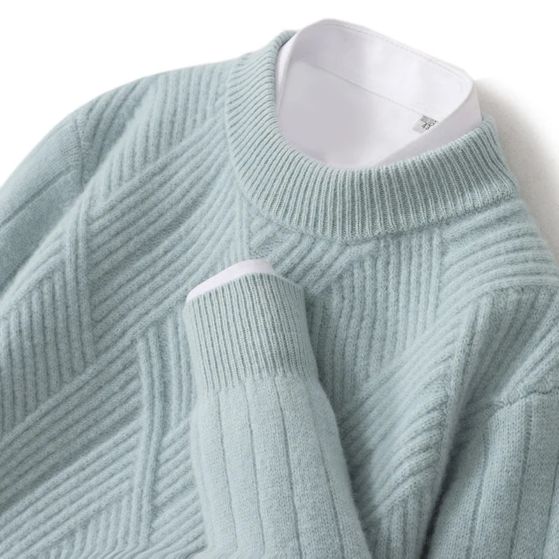 Elegant gemusterter Kaschmirpullover