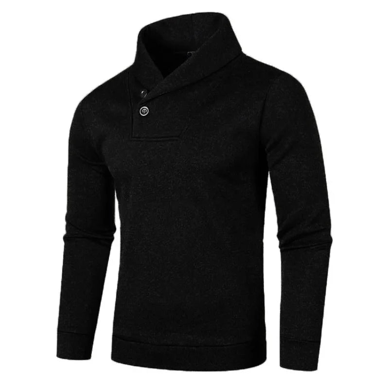 Eleganter Knopf-Rollkragenpullover