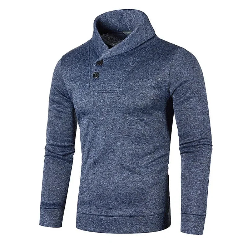 Eleganter Knopf-Rollkragenpullover