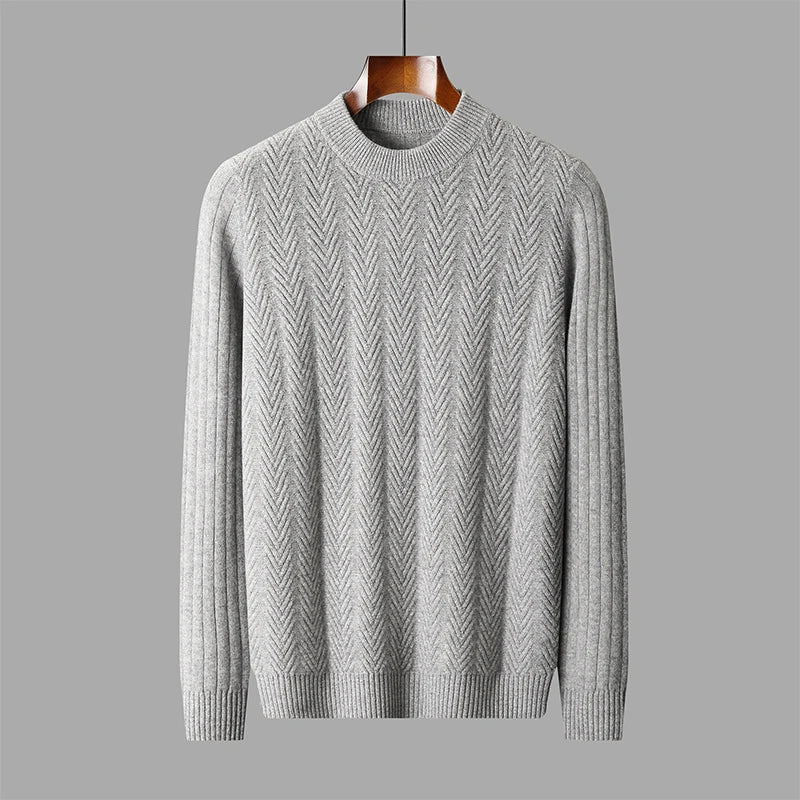 Eleganter, dick gewebter Kaschmirpullover