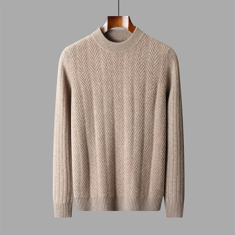 Eleganter, dick gewebter Kaschmirpullover