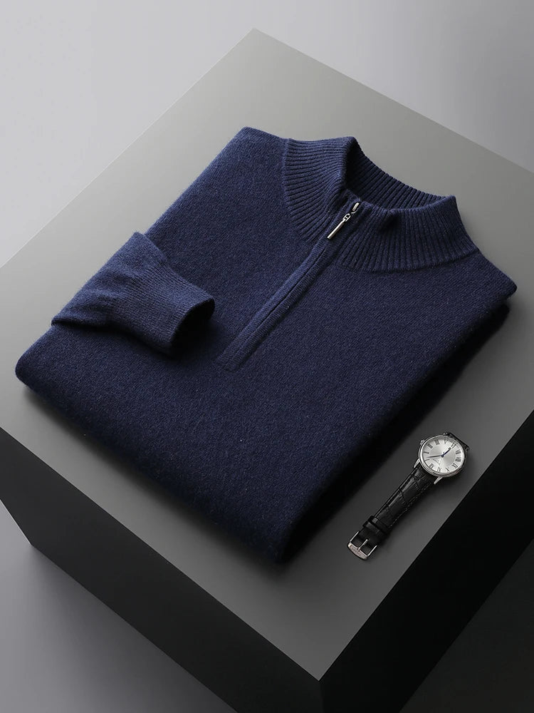 Florence Kaschmir-Pullover mit Reißverschluss