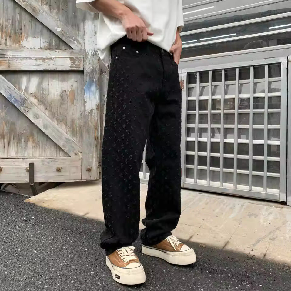 Jacquard-Denim-Jeans