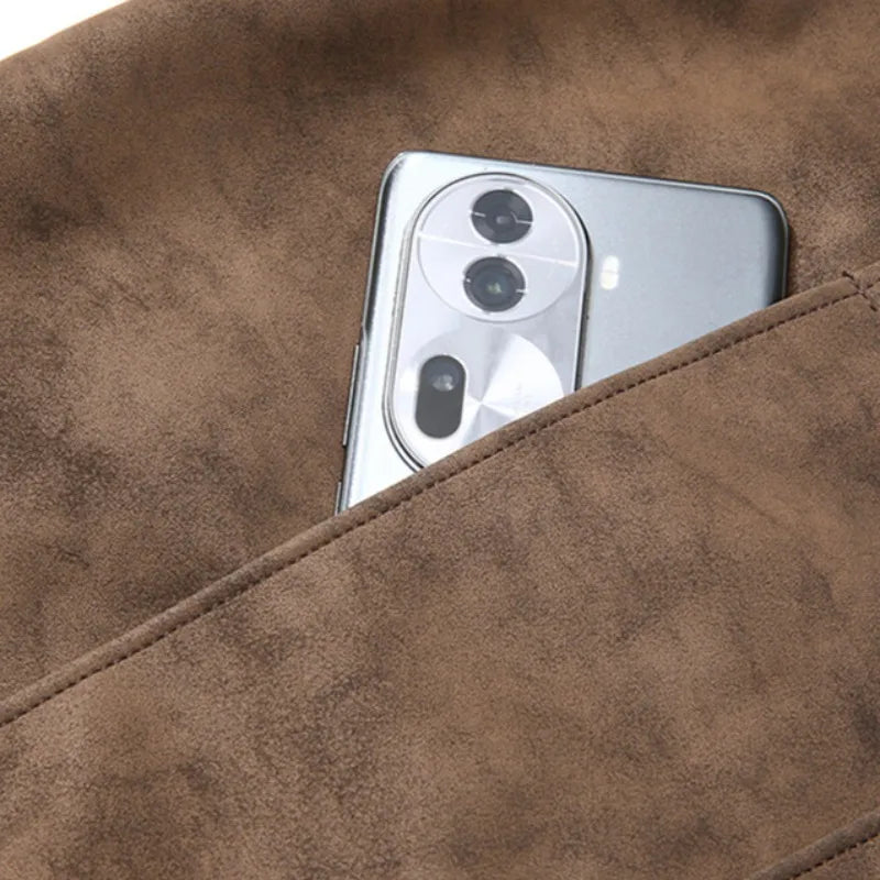 Baseballjacke aus Wildleder