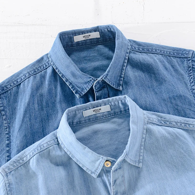 Kurzärmeliges Denim-Shirt