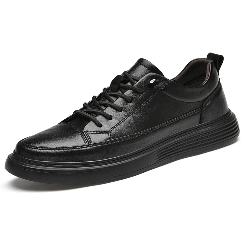 Elegante Lederschuhe mit dicker Sohle