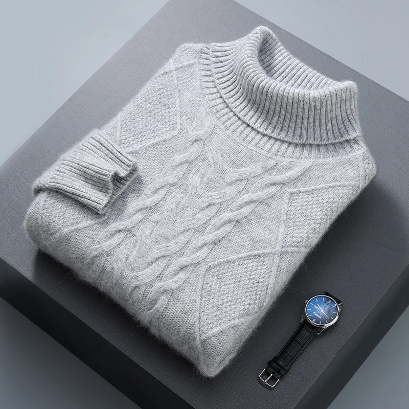 Elegant gemusterter Kaschmirpullover