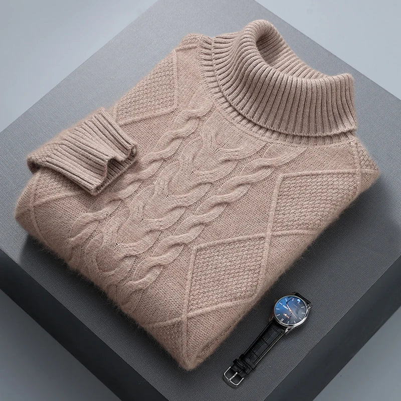 Elegant gemusterter Kaschmirpullover