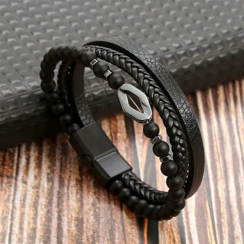 Klassisches Lederarmband für Männer
