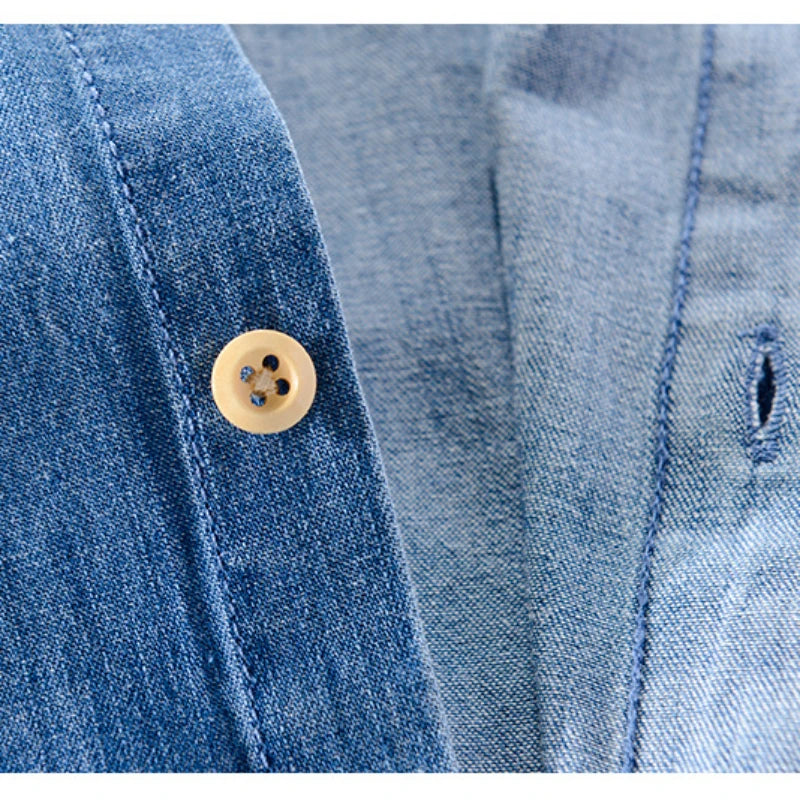 Kurzärmeliges Denim-Shirt
