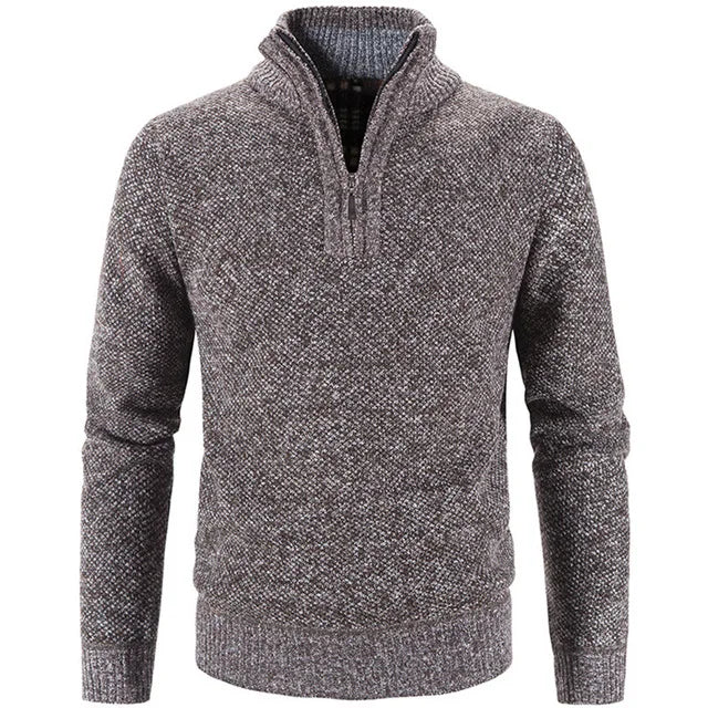 Eleganter, dicker Fleece-Pullover mit Reißverschluss