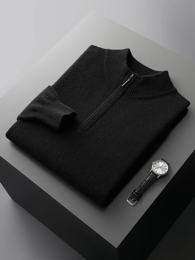 Florence Kaschmir-Pullover mit Reißverschluss