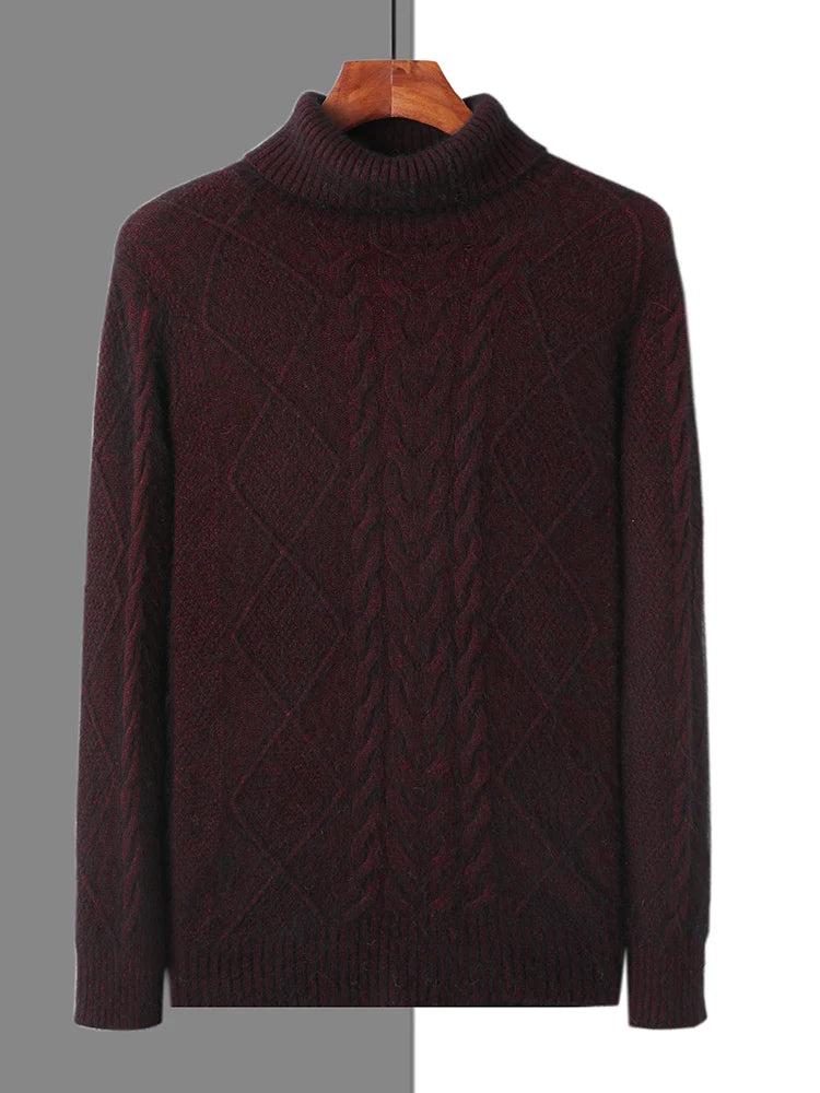 Elegant gemusterter Kaschmirpullover