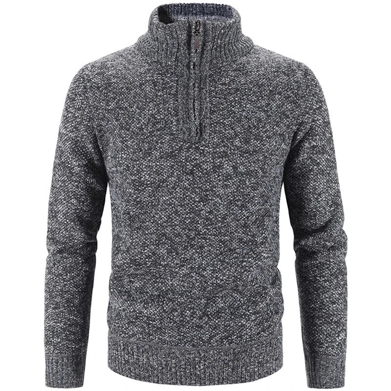 Eleganter, dicker Fleece-Pullover mit Reißverschluss
