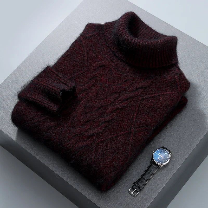 Elegant gemusterter Kaschmirpullover