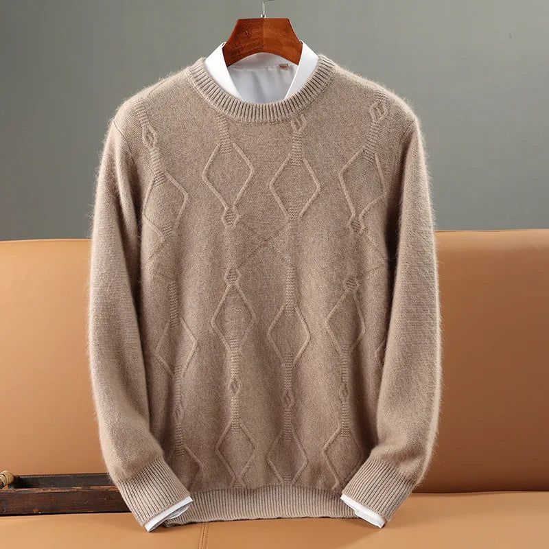 Kaschmirpullover mit Rautenmuster