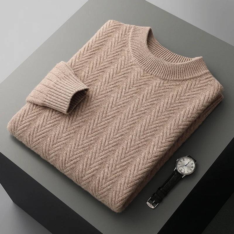 Eleganter, dick gewebter Kaschmirpullover
