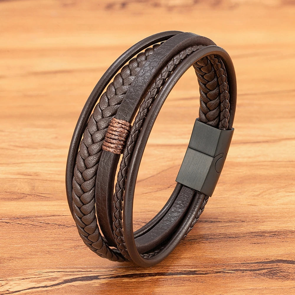 Herrenarmband aus gewebtem Leder