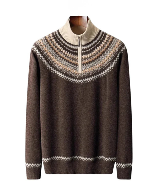 Eleganter Kaschmirpullover mit Reißverschluss