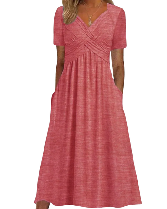Bauchfreies Kleid mit V-Ausschnitt