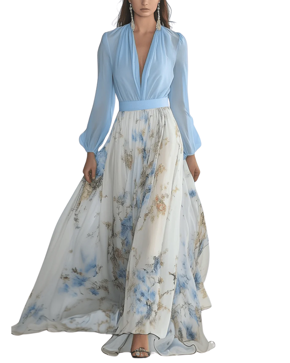 Langes geblümtes Kleid