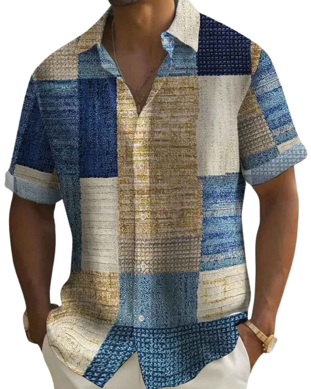 Elegantes Patchwork-Hemd
