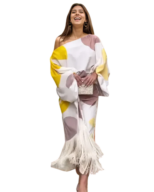 Elegantes farbenfrohes Kleid
