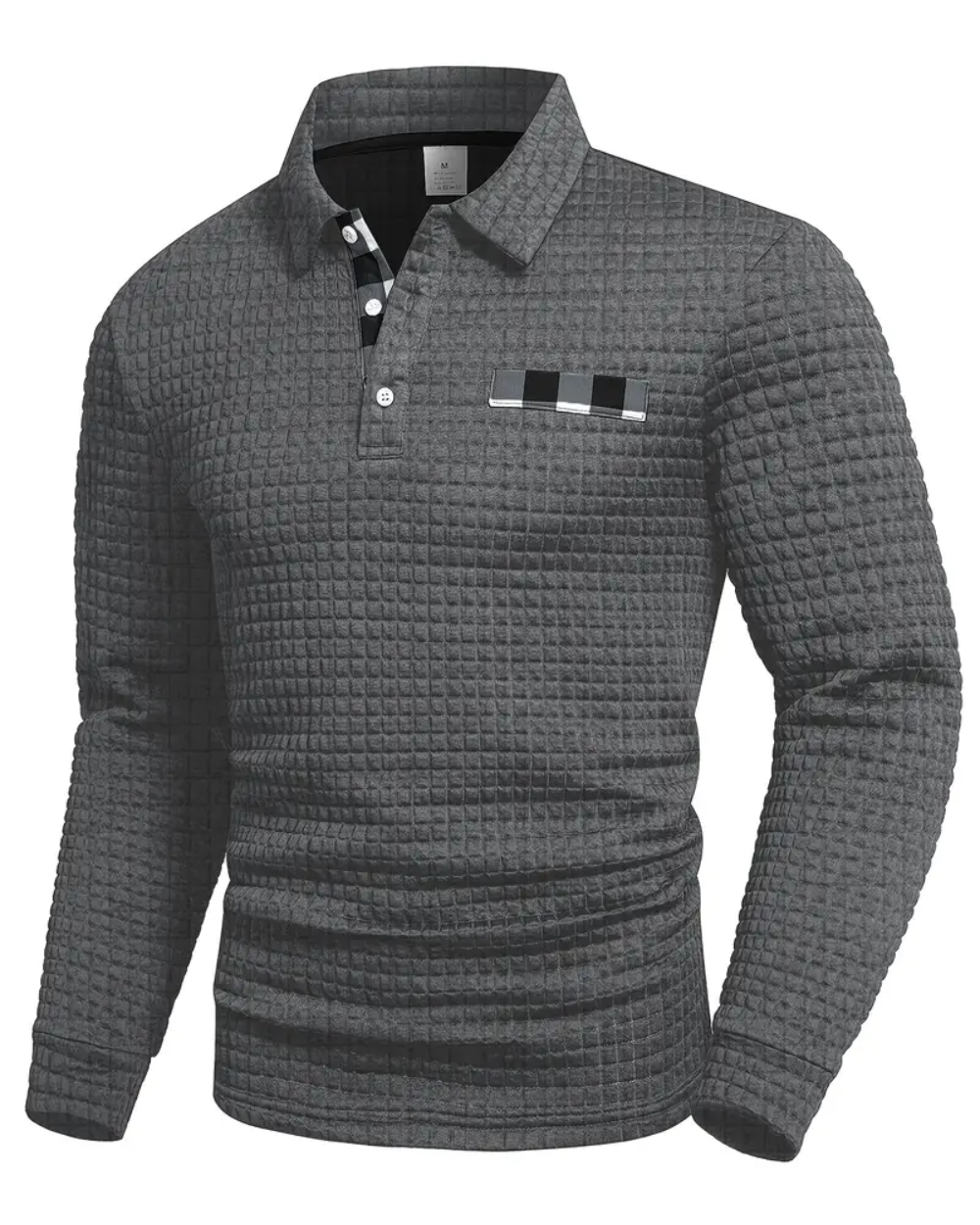 Gerippter Polo-Pullover