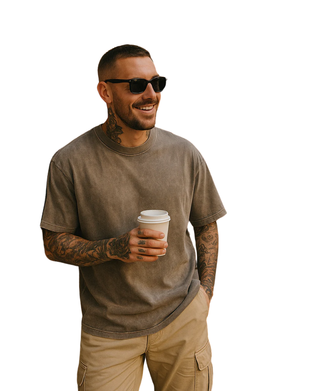 Lässiges T-Shirt-Set aus Baumwolle in Übergröße - 3er-Pack