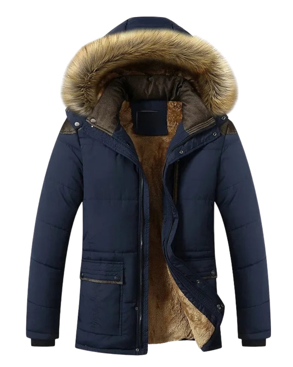 Elegante wattierte Fleece-Winterjacke