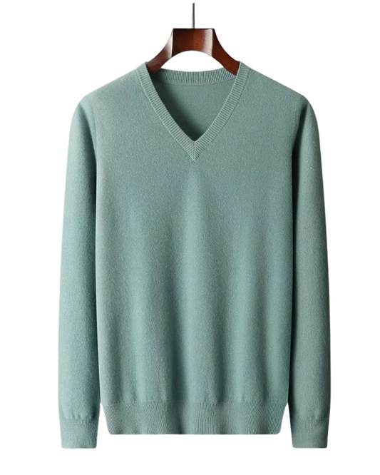 Pullover mit V-Ausschnitt aus Wolle