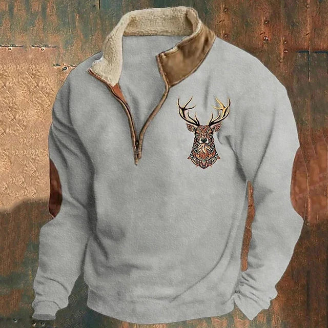 Silvio Vintage Pullover mit Reißverschluss