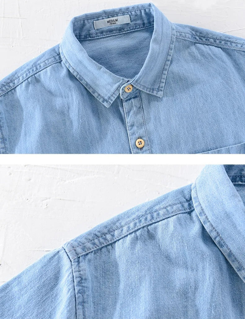 Kurzärmeliges Denim-Shirt