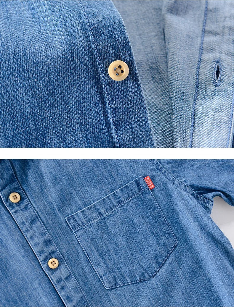Kurzärmeliges Denim-Shirt
