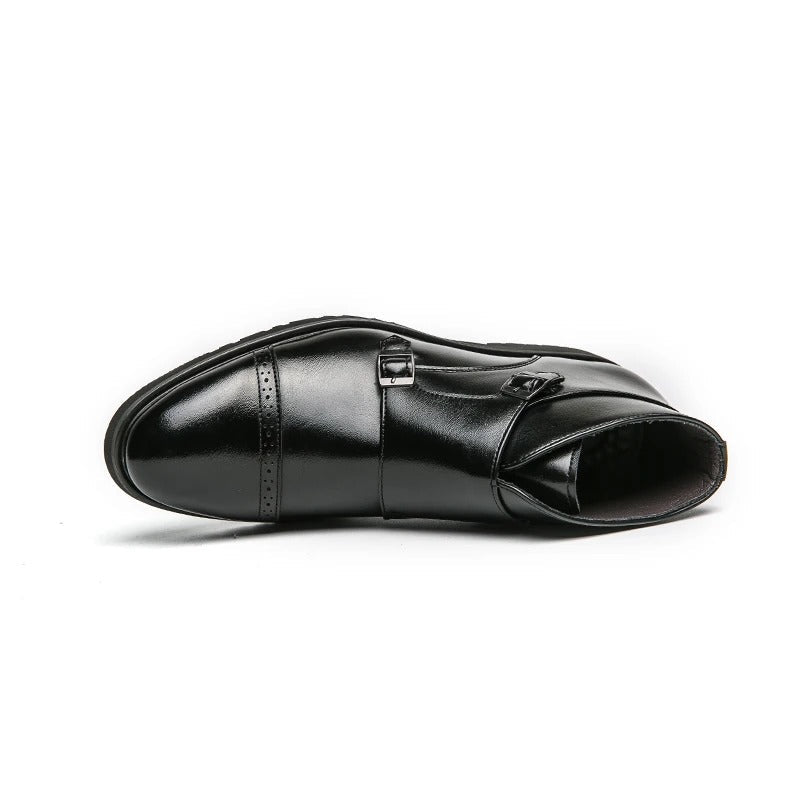 Lederstiefel mit Schnallenverschluß